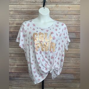 Full Circle Floral graphic Tee top - size fits 1X/2X